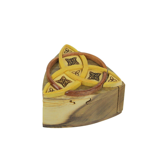 Triquetra Celtic Knots Hand Crafted Wooden Trinket/Puzzle Box Image 2