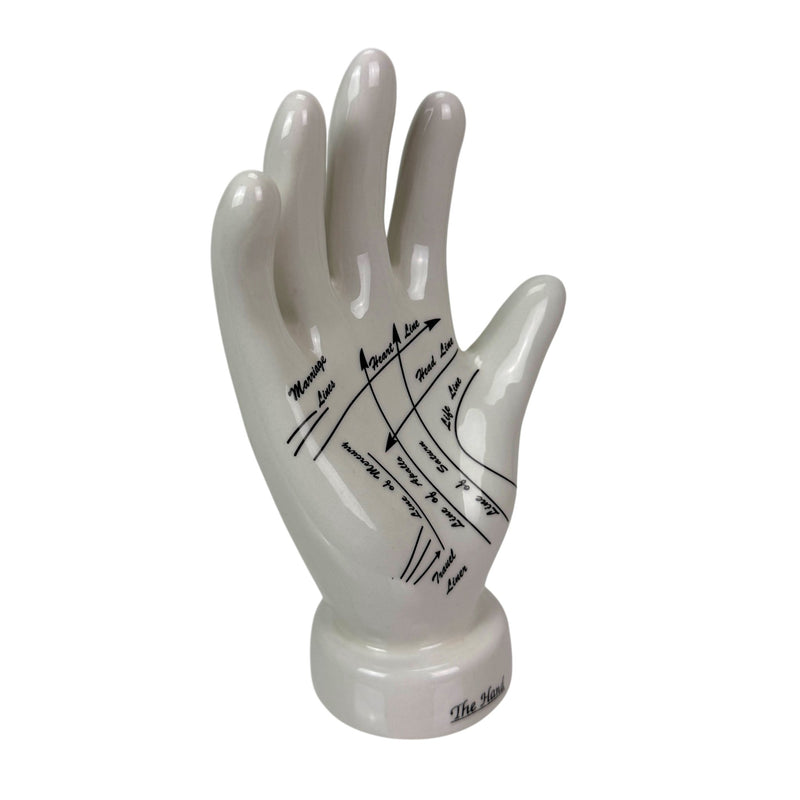 Hand - Image 1 - Zeckos Palmistry Hand Statue, White Glossy Ceramic Collectible Figurine, 8 Inch Freestanding Hand Sculpture