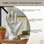 Hand - Image 5 - Zeckos Palmistry Hand Statue, White Glossy Ceramic Collectible Figurine, 8 Inch Freestanding Hand Sculpture