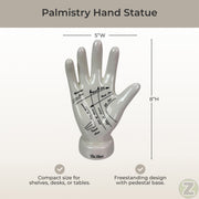 Hand - Image 4 - Zeckos Palmistry Hand Statue, White Glossy Ceramic Collectible Figurine, 8 Inch Freestanding Hand Sculpture