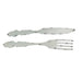 Set of 2 Large Knife and Fork White Metal Wall Hangings - Decorative Utensil Pieces for Country Farmhouse Kitchen Decor -