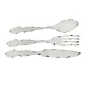 Rustic White Finish Metal Knife, Fork, and Spoon Wall Art: Decorative Utensil Set for Farmhouse Kitchen Decor, 30 Inches High