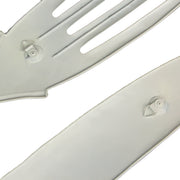 Rustic White Finish Metal Knife, Fork, and Spoon Wall Art: Decorative Utensil Set for Farmhouse Kitchen Decor, 30 Inches High