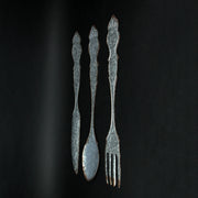 Galvanized Grey Metal Fork, Spoon, and Knife Farmhouse Kitchen Decor Wall Hanging Set - 31 Inches High - Transform Your