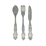 Large Galvanized Metal Fork, Spoon, Knife Farmhouse Wall Decor Set: Rustic Charm Meets Practical Elegance in these Oversized