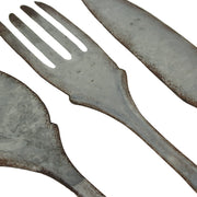 Large Galvanized Metal Fork, Spoon, Knife Farmhouse Wall Decor Set: Rustic Charm Meets Practical Elegance in these Oversized