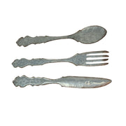Large Galvanized Metal Fork, Spoon, Knife Farmhouse Wall Decor Set: Rustic Charm Meets Practical Elegance in these Oversized