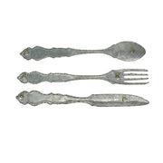 Large Galvanized Metal Fork, Spoon, Knife Farmhouse Wall Decor Set: Rustic Charm Meets Practical Elegance in these Oversized