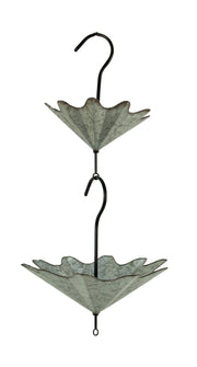 Galvanized Grey Metal Umbrella Hanging Flower Planter Set: Unique Decorative Plant Holders for Indoor and Outdoor Décor - 10