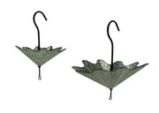 Galvanized Grey Metal Umbrella Hanging Flower Planter Set: Unique Decorative Plant Holders for Indoor and Outdoor Décor - 10