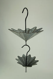 Galvanized Grey Metal Umbrella Hanging Flower Planter Set: Unique Decorative Plant Holders for Indoor and Outdoor Décor - 10