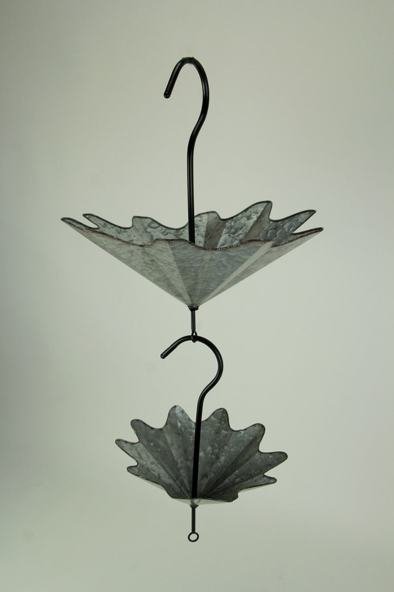 Galvanized Grey Metal Umbrella Hanging Flower Planter Set: Unique Decorative Plant Holders for Indoor and Outdoor Décor - 10