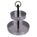 Grey - Image 6 - Versatile 16-Inch High Galvanized Metal Two-Tier Rustic Round Tray Stand: Perfect for Serving, Kitchen