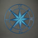 Blue - Image 3 - Distressed Blue Metal Compass Rose Wall Decor - Indoor/Outdoor Hanging Art - 20 Inches in Diameter - Easy