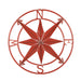 Coral - Image 1 - 20-Inch Diameter Coral Orange Finish Metal Nautical Compass Rose Wall Hanging - Rustic Navigational