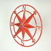 Coral - Image 2 - 20-Inch Diameter Coral Orange Finish Metal Nautical Compass Rose Wall Hanging - Rustic Navigational