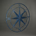 Blue - Image 3 - 28-Inch Diameter Distressed Blue Finish Metal Nautical Compass Rose Wall Hanging - Rustic Navigational