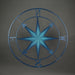 Blue - Image 6 - 28-Inch Diameter Distressed Blue Finish Metal Nautical Compass Rose Wall Hanging - Rustic Navigational