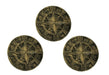 Bronze - Image 1 - Set of 3 Bronze Finished Embossed Cement Nautical Compass Rose Wall Plaques - Coastal Decorative Art for