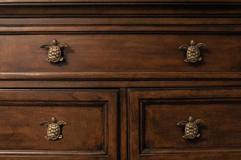 Bronze - Image 4 - Set of 12 Bronze Finish Cast Iron Sea Turtle Drawer Pulls Decorative Cabinet Door Knobs - 3 Inches Long -