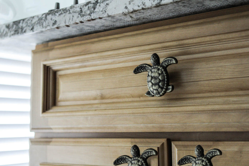Bronze - Image 6 - Set of 12 Bronze Finish Cast Iron Sea Turtle Drawer Pulls Decorative Cabinet Door Knobs - 3 Inches Long -
