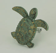 Green - Image 4 - Set of 12 Verdigris Green Cast Iron Sea Turtle Drawer Pulls Decorative Cabinet Door Knobs Nautical Bathroom