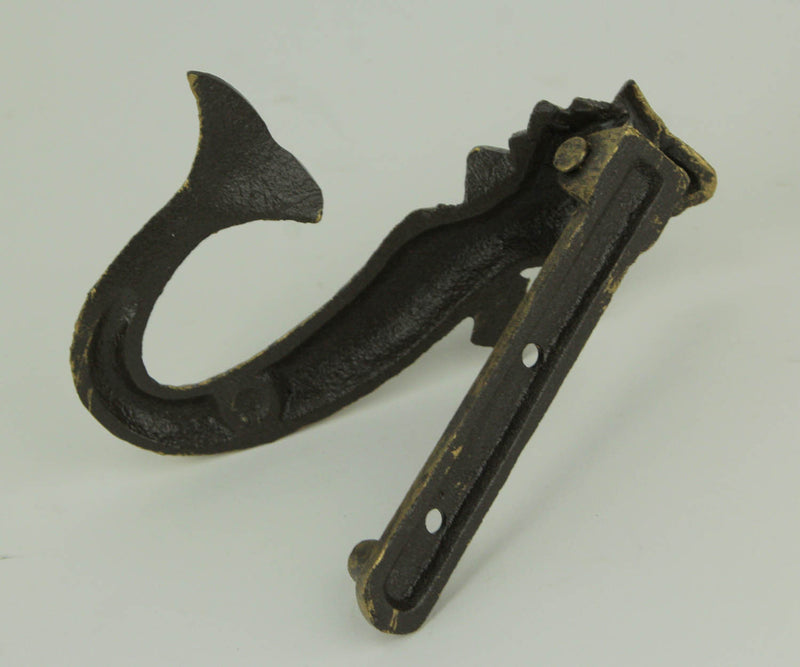 Zeckos Enchanting Antique Bronze Finish Cast Iron Mermaid Door Knocker - Decorative Coastal Fantasy Accent for Front Doors -