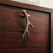 Set of 6 Antique Bronze Finish Cast Iron Deer Antler Drawer Pulls – Perfect for Cabinets and Dressers, 6.25 Inches Long,