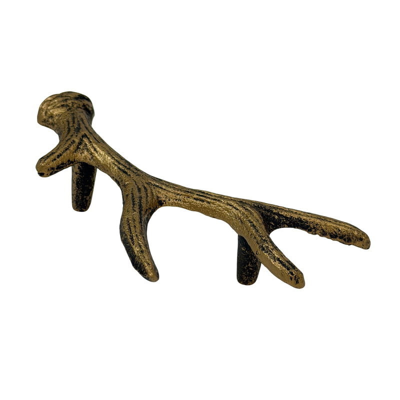 Set of 6 Deer Antler Drawer Pulls, 6.25 Inch Bronze Cast Iron Image 8