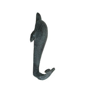 Set of 3 Vibrant Cast Iron Dolphin Shaped Wall Hooks for Coastal Charm and Organization in Your Home - Decorative Colorful