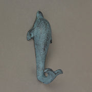 Set of 3 Vibrant Cast Iron Dolphin Shaped Wall Hooks for Coastal Charm and Organization in Your Home - Decorative Colorful