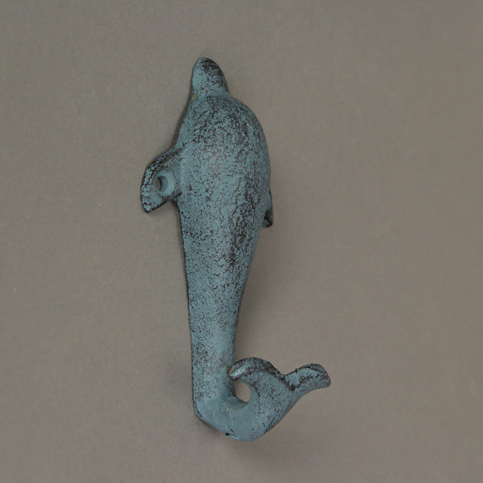 Set of 3 Colorful Coastal Cast Iron Dolphin Decorative Wall Hooks 5 inch Ocean Décor Image 6