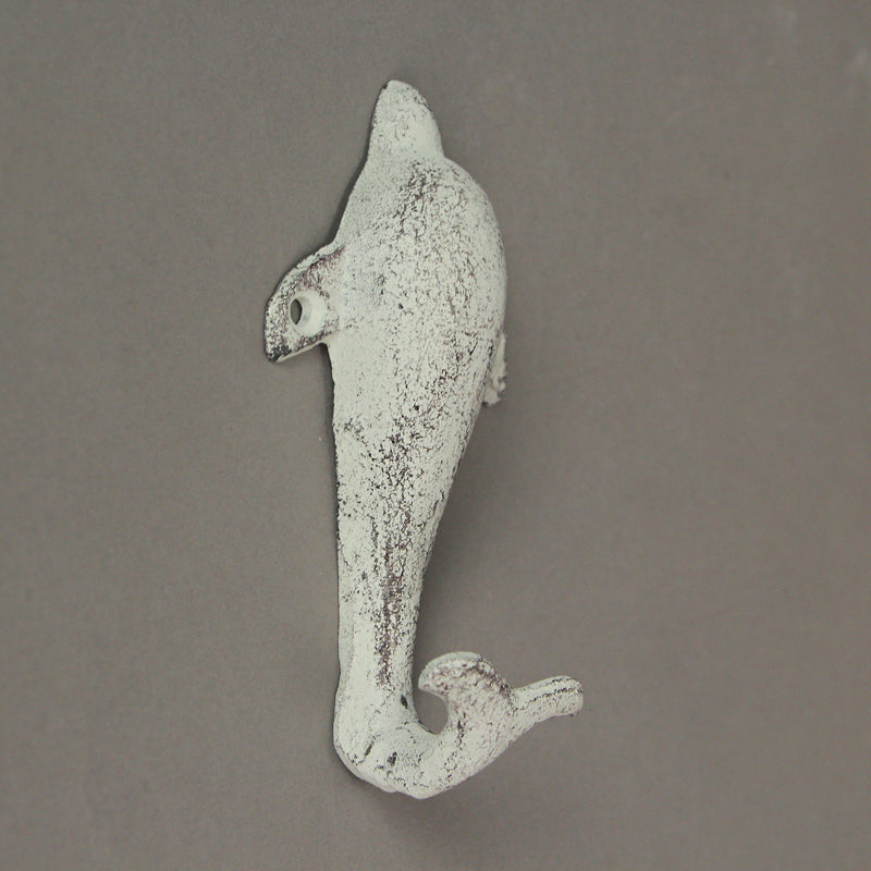 Set of 3 Vibrant Cast Iron Dolphin Shaped Wall Hooks for Coastal Charm and Organization in Your Home - Decorative Colorful