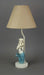 1 - Image 2 - Blue Glitter Tail Mermaid Resin Table Lamp with Burlap Shade, Ideal for Beachy Bedrooms and Nautical-Themed