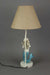 1 - Image 5 - Blue Glitter Tail Mermaid Resin Table Lamp with Burlap Shade, Ideal for Beachy Bedrooms and Nautical-Themed