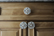 White - Image 8 - Set of 12 Antique White Cast Iron Nautical Compass Rose Cabinet Pulls or Drawer Knobs - 2 Inches in