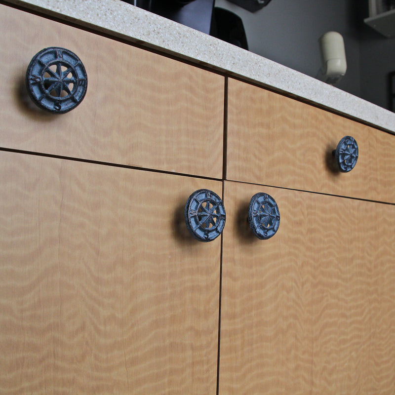 Light Blue - Image 5 - Set of 12 Light Blue Cast Iron Nautical Compass Rose Drawer Pulls: Functional and Stylish Hardware
