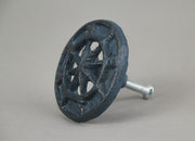 Blue - Image 3 - Set of 12 Dark Blue Cast Iron Cabinet Hardware Knobs: Nautical Compass Rose Drawer Pulls, Each 2.25 Inches