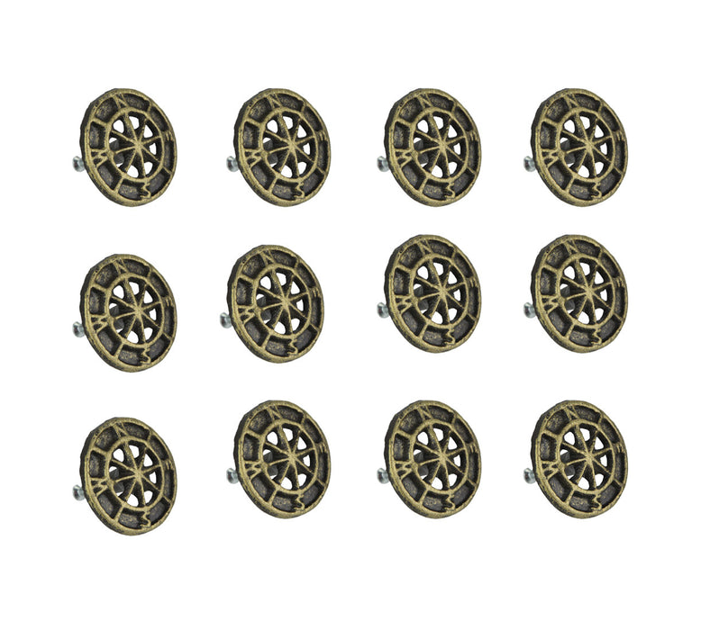 Bronze - Image 1 - Set of 12 Aged Bronze Compass Rose Drawer Pulls - Cast Iron Cabinet Hardware Knobs for Rustic Home Decor -