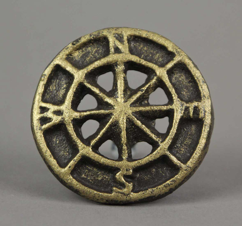 Bronze - Image 4 - Set of 12 Aged Bronze Compass Rose Drawer Pulls - Cast Iron Cabinet Hardware Knobs for Rustic Home Decor -
