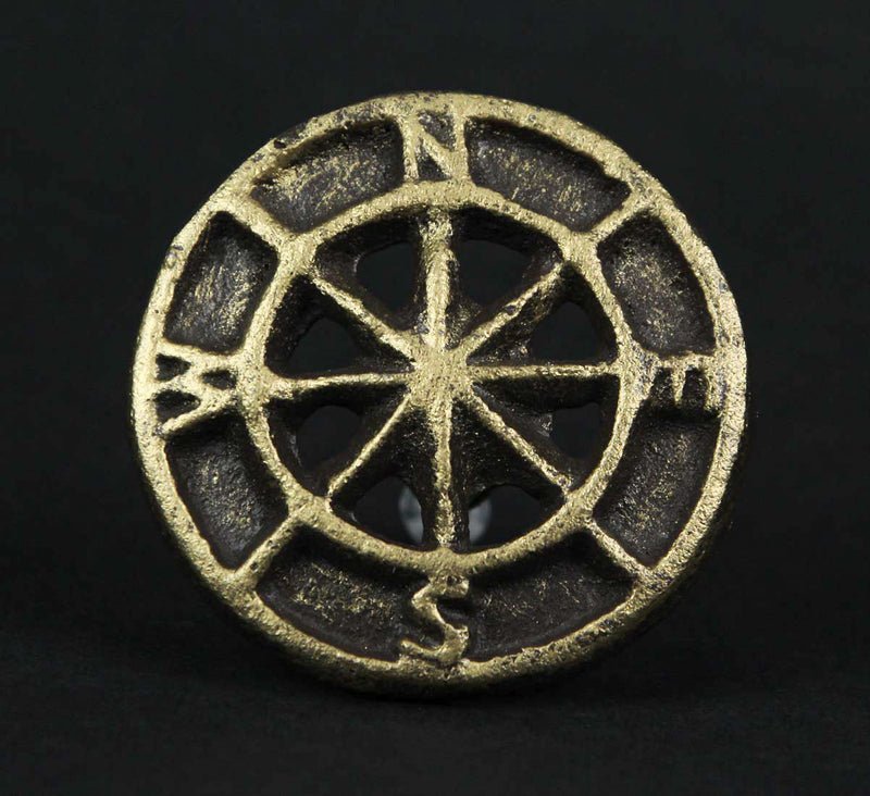 Bronze - Image 6 - Set of 12 Aged Bronze Compass Rose Drawer Pulls - Cast Iron Cabinet Hardware Knobs for Rustic Home Decor -