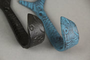 Nautical - Image 3 - Set of 4 Coastal Color Cast Iron Flipping Fish Decorative Wall Hooks - 4 Inches High - Perfect for
