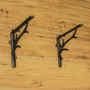 Brown - Image 6 - Set of 2 Rustic Brown Cast Iron Deer Antler Wall Shelf Brackets - Western Charm for Home Decor - Sturdy 10