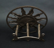 Bronze - Image 5 - Bronze Finish Cast Iron Sun Face Garden Hose Holder - 12 Inches in Diameter - Decorative Wall-Mounted