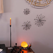 Set of 6 Metal Starburst Wall Sculptures - Silver Finish, Durable & Elegant Home Decor - 12, 9, 6 inch Diameter, Easy to