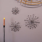 Set of 6 Starburst Wall Sculptures, Silver Crystal, 6 to 12 Inch Diameter Image 5