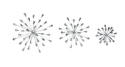 Silver - Image 1 - Set of 3 Metal Starburst Wall Sculptures - Silver Finish, Durable & Elegant Home Decor,12", 9", 6"