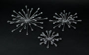 Silver - Image 2 - Set of 3 Metal Starburst Wall Sculptures - Silver Finish, Durable & Elegant Home Decor,12", 9", 6"