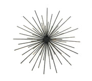 Set of 6 Antique Gold Finish Mid-Century Modern Starburst Metal Wall Sculptures in 12, 9, and 6-Inch Diameter - Radiant