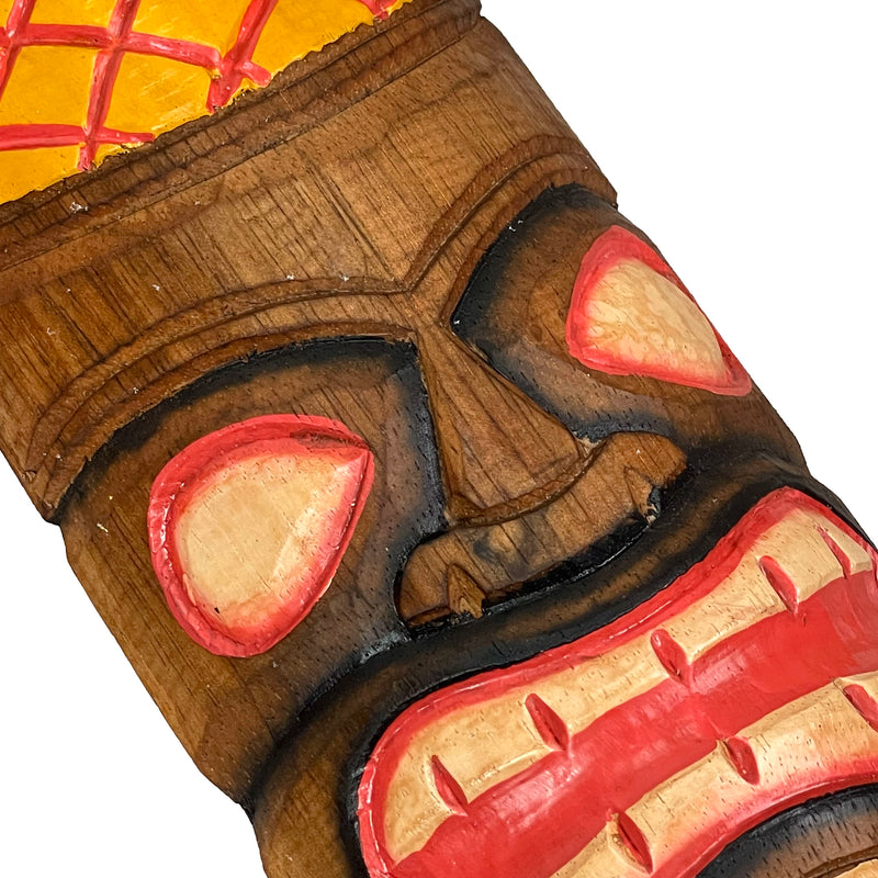 Set of 10 Tiki Mask Wall Decor, 12 Inch Hand-Carved Wood Masks Image 3